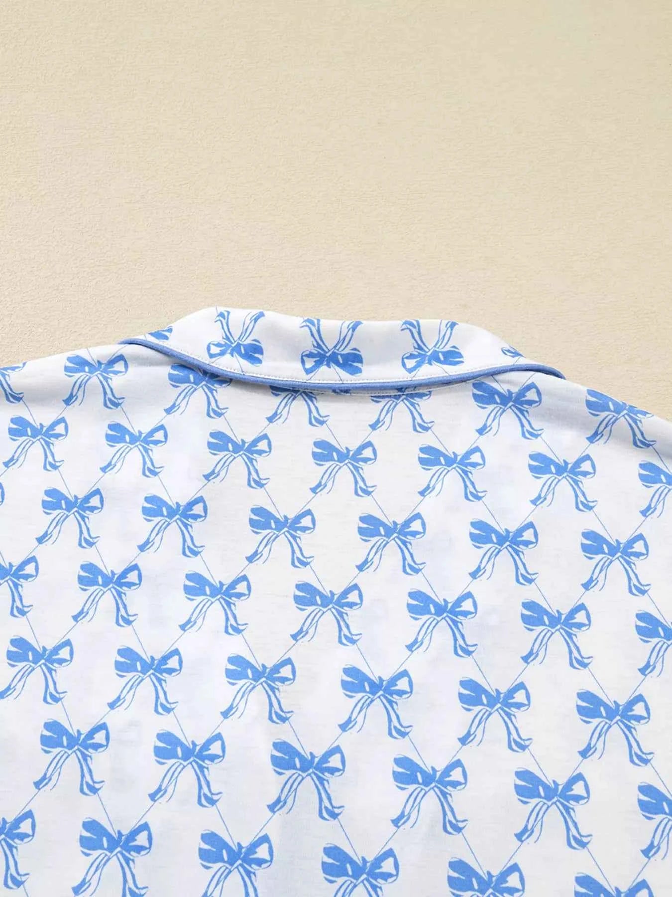 Bow Print Long Sleeve Shirt and Pants Pajama Set e8add101fd3d44359ce36b05bde200eb-Max-Origin