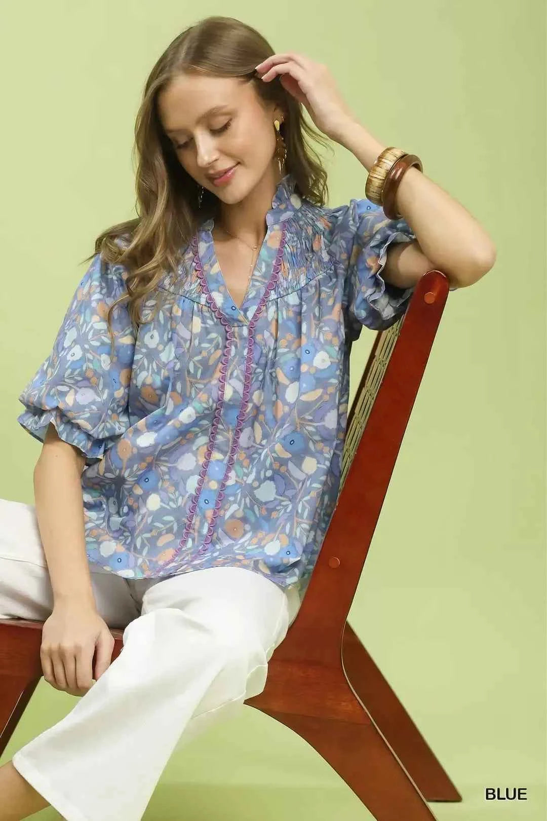 Umgee Smocked Floral Ruffle Trim Top e8e470bb-c6ce-4f0b-aed4-90279a47712e-Max-Origin