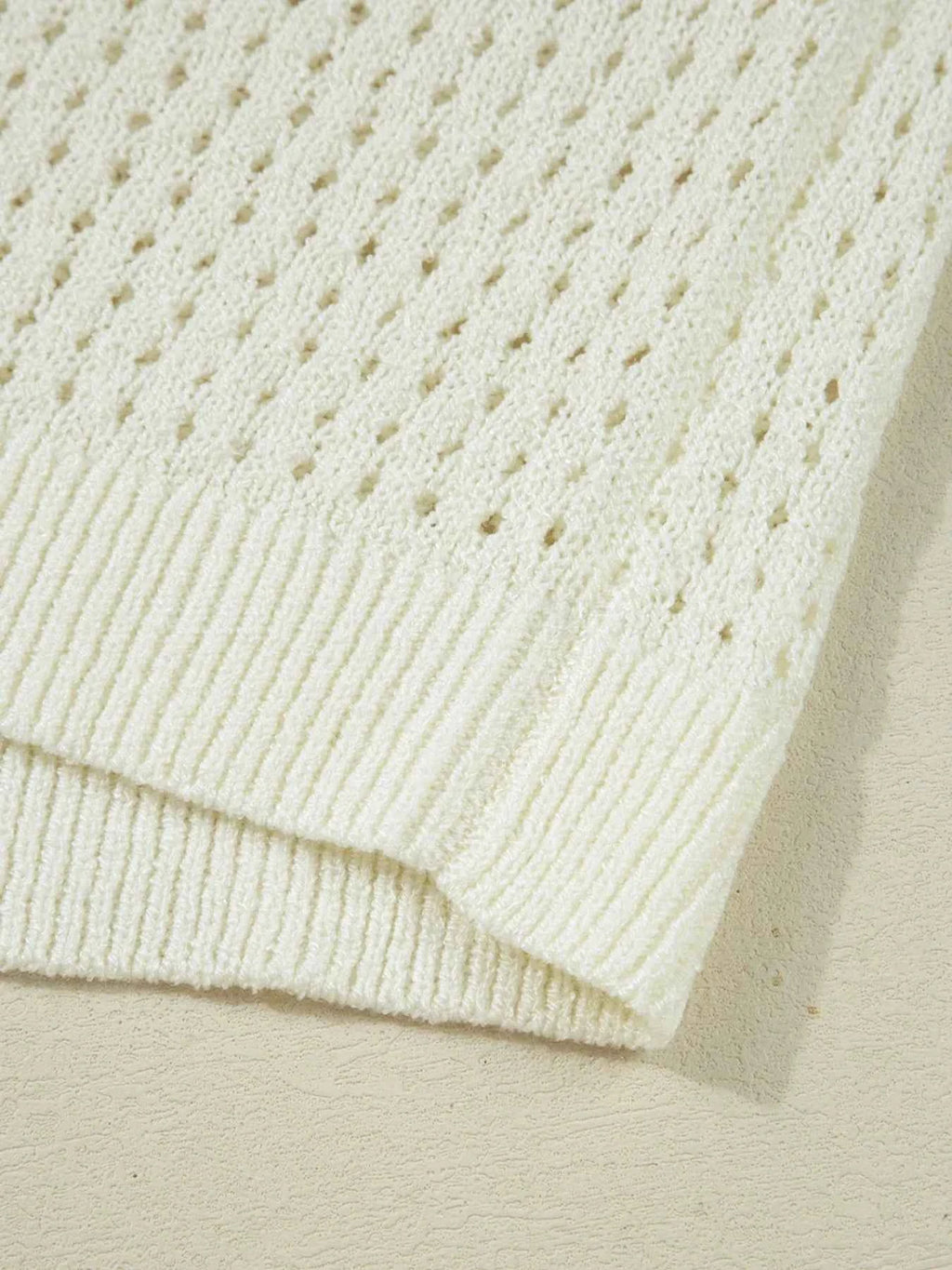 BEACH Hollow Out Knitted Lightweight Dolman Sweater