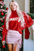 Christmas Merry Embroidered Puff Sleeve Turtleneck Rose e8ff8975-f8d4-4b85-829a-e81878d1f8b6