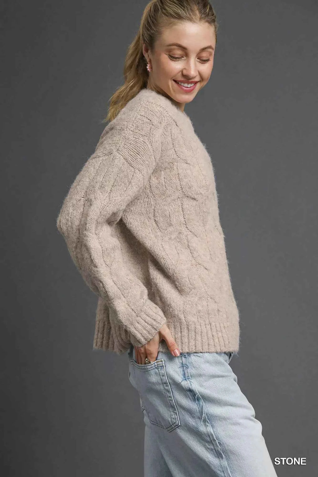 Umgee Cable Knit Cozy Sweater e9100f91-742b-4feb-a269-224d61275b0e-Max-Origin