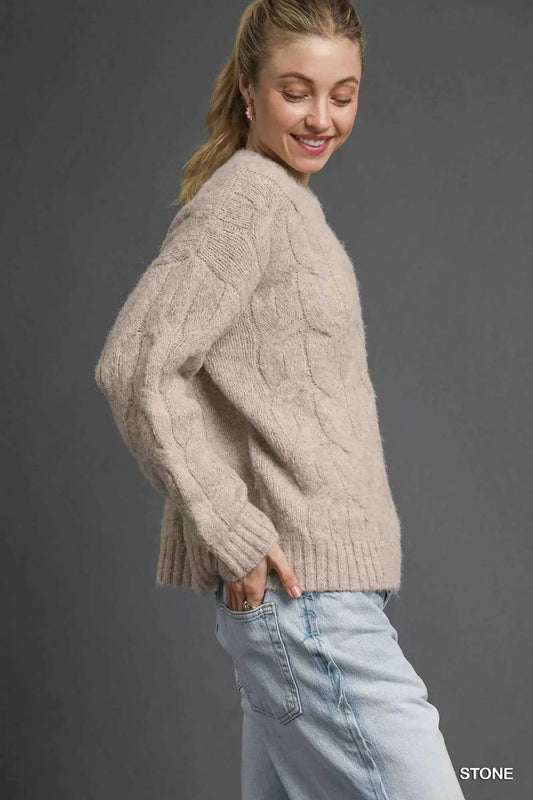 Umgee Cable Knit Cozy Sweater e9100f91-742b-4feb-a269-224d61275b0e-Max-Origin