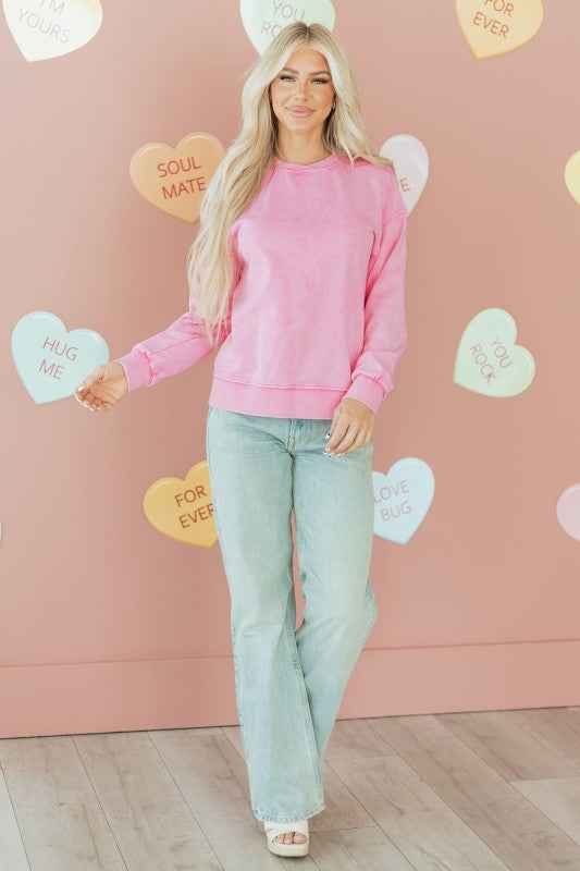 Valentine Solid Mineral Wash Crewneck Sweatshirt e911bd4d-e977-4854-bedd-6599dd02163d