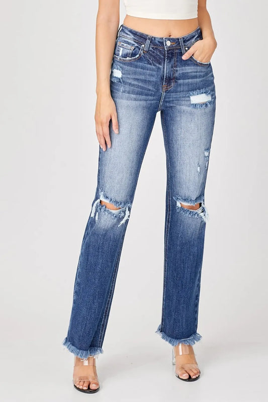 Full Size Raw Hem Distressed Straight Jeans e91b940c-1210-497f-b65d-88991e8299c5-Max