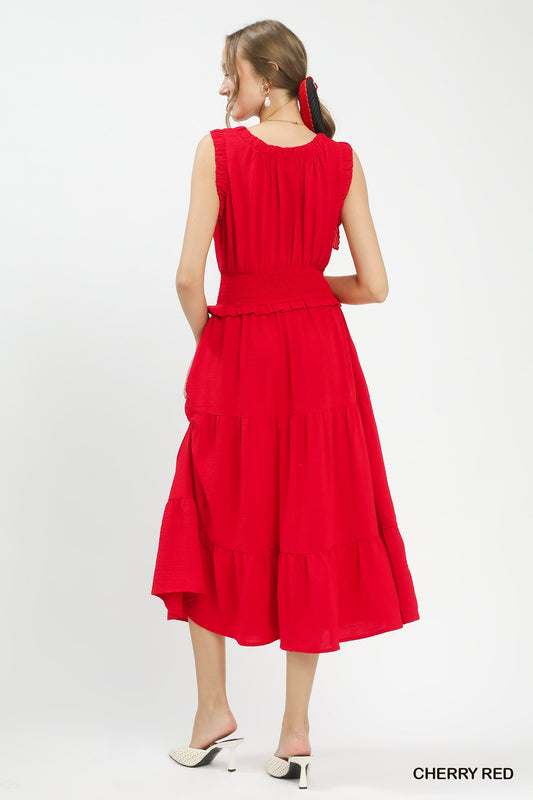 Smocked Waist Tiered Midi Dress e92477f1-6a02-4094-9b00-e01cef0a8940-Max
