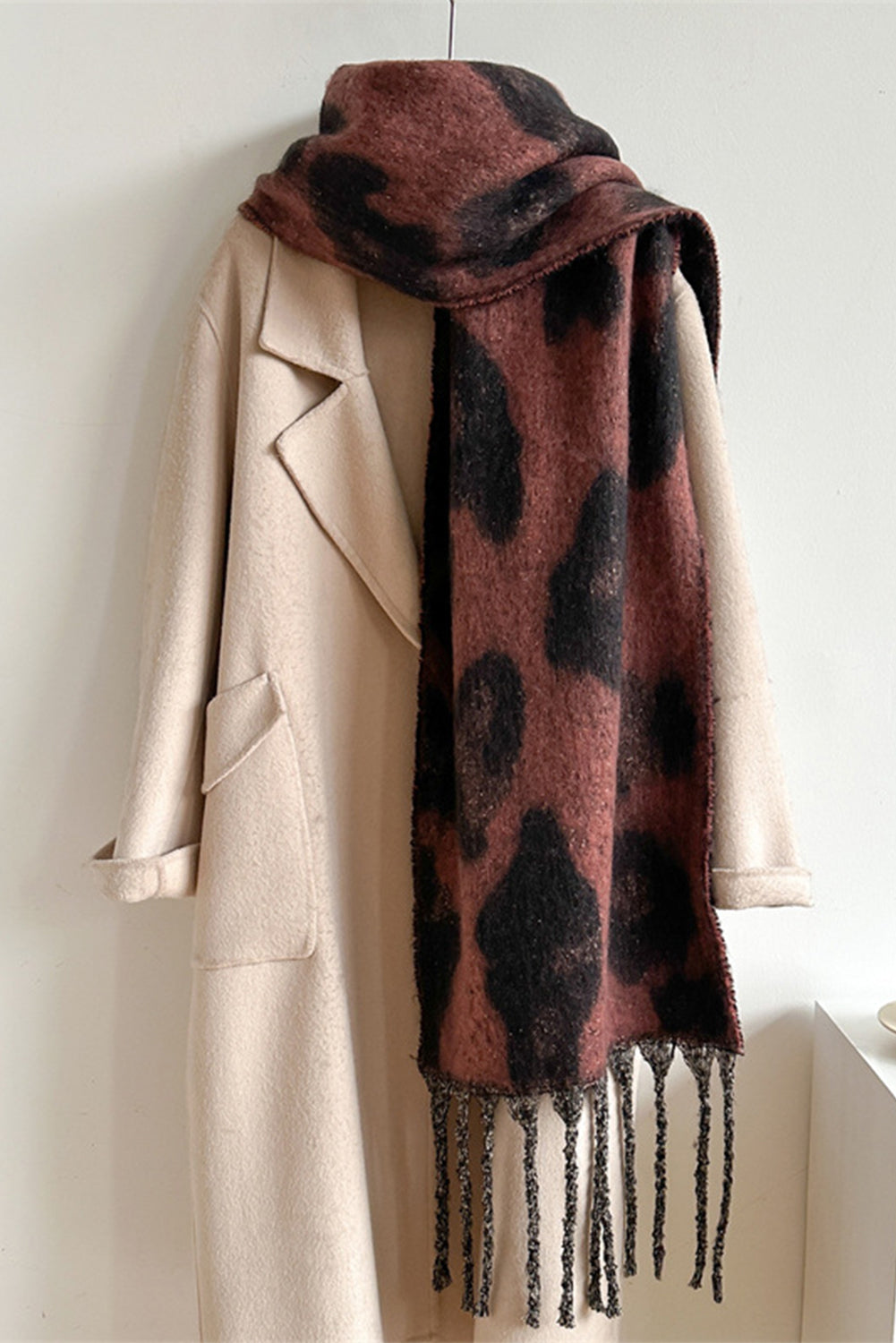 Desert Rose Leopard Print Fringe Scarf e92ab4ec6d7ba897