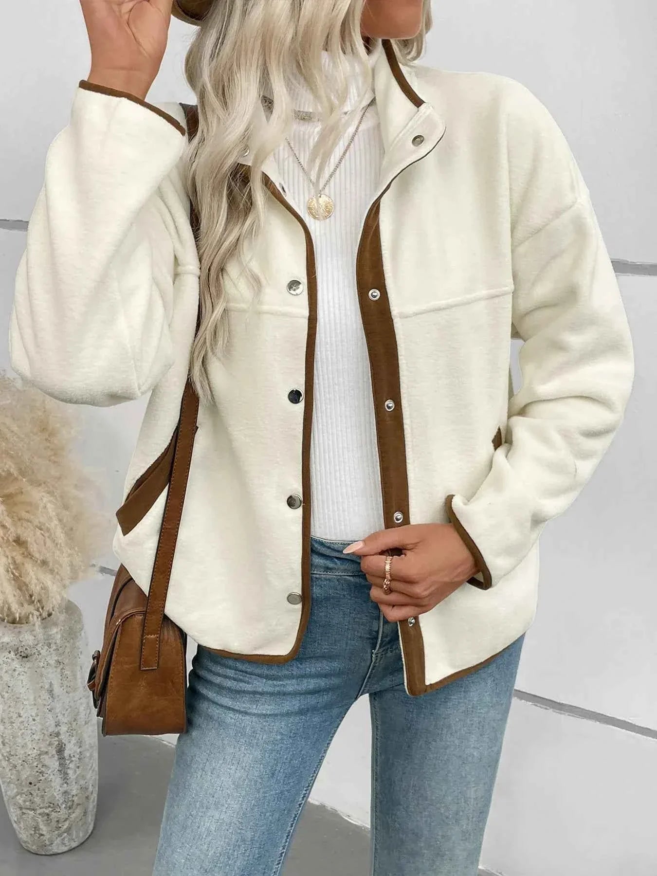 Snap Down Long Sleeve Jacket e930edf03a7d4a85861b444fdef5e014-Max-Origin
