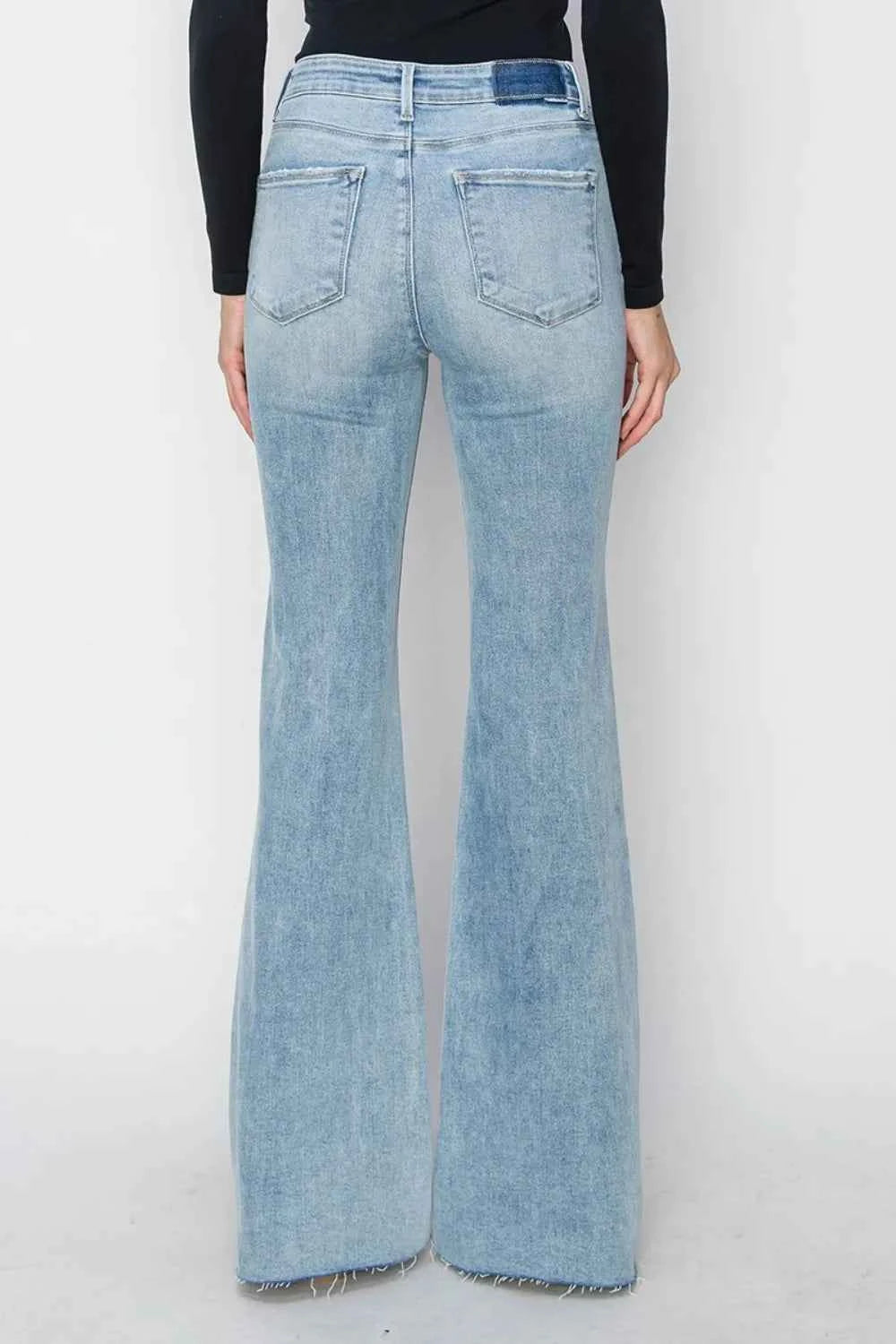 RISEN Full Size High Rise Raw Cut Hem Bootcut Jeans e9465477-c9d4-46ce-a810-51b0692ee985-Max