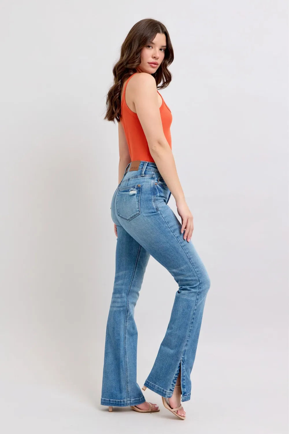Judy Blue HW Tummy Control Vintage Wash Side Slit Slim Boot Jeans e949c896-4d6f-475d-ac73-0a822b594e0d-Max