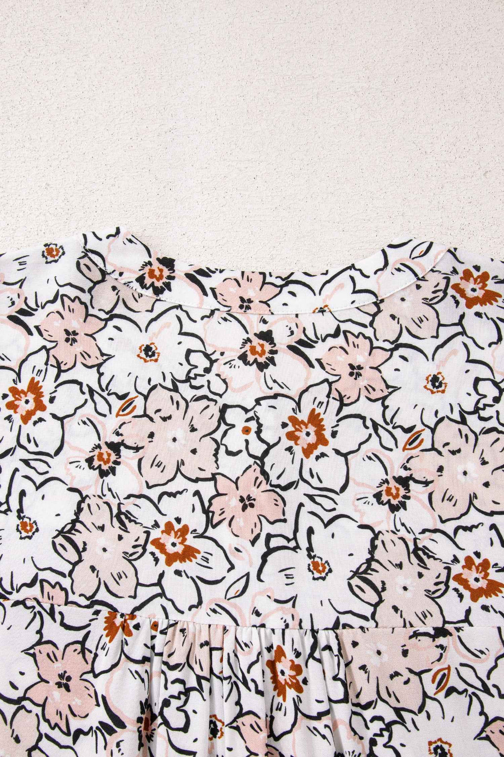 Khaki Bold Floral Print Frilled Puff Sleeve Button Down Shirt e94fbdd939dbfd58