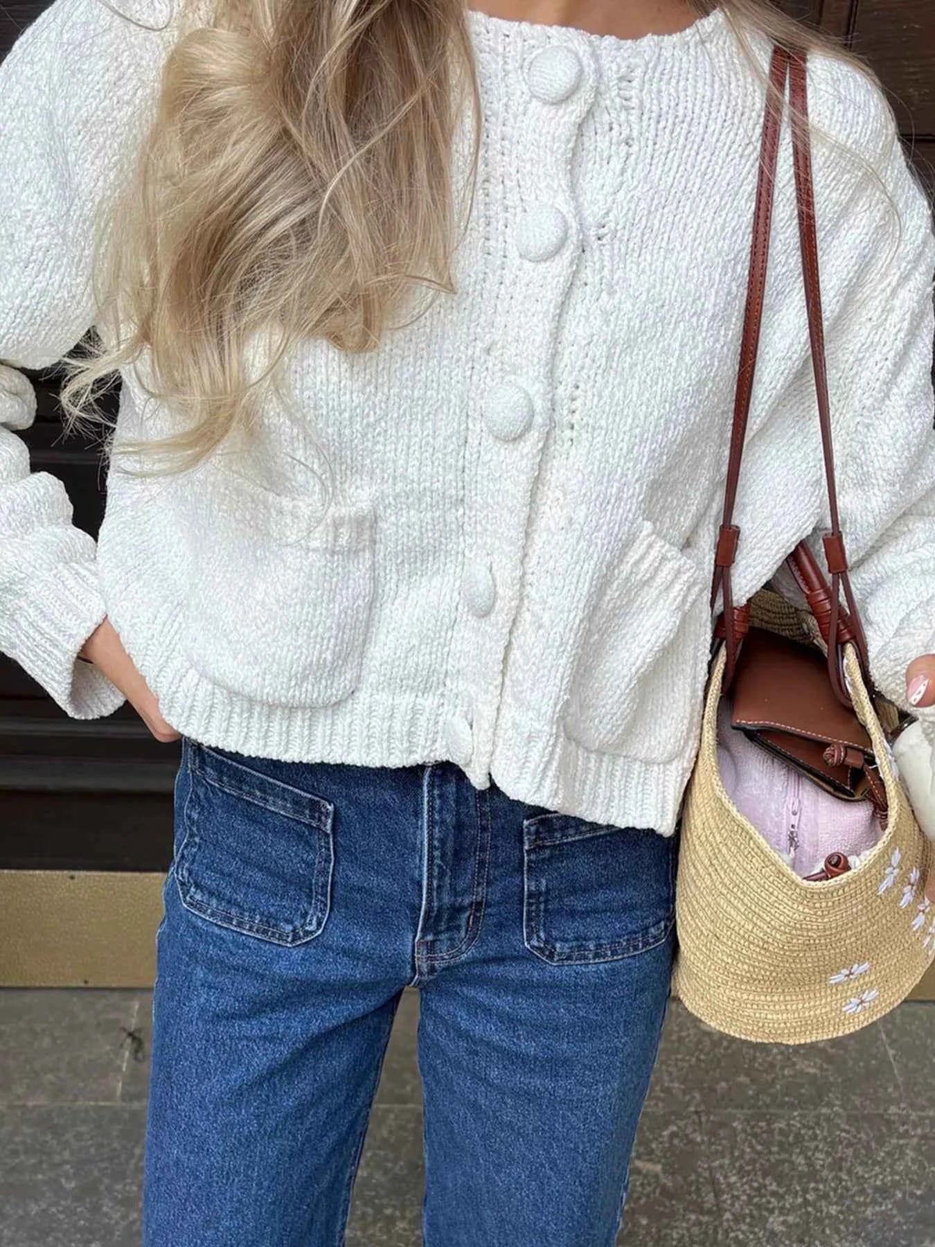 Textured Knit Button-Down Cardigan e95a0a327d484817aa6f84773ee7e18a-Max-Origin