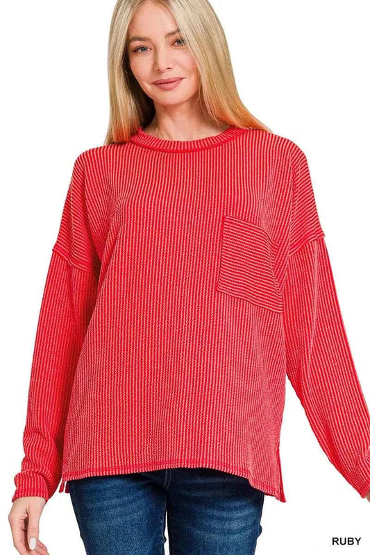 Zenana Long Sleeve Drop Shoulder Rib Top e9642deffabc4080bd872b8e7ed0f709-Max-Origin