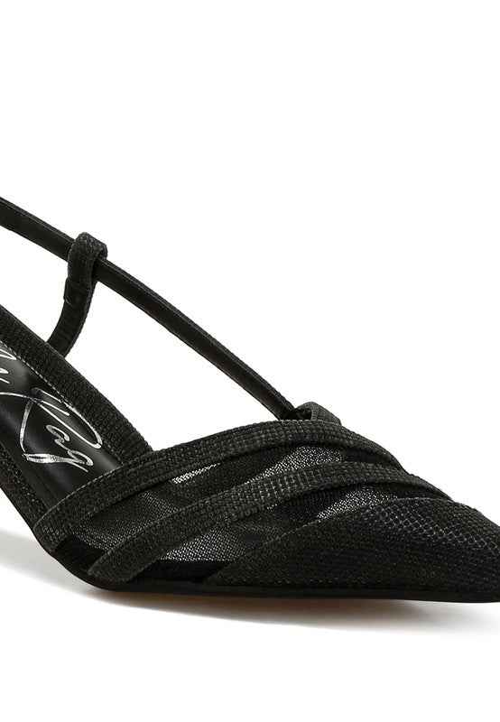 Daldra Kitten Heel Slingback Sandals e96f263b-1fe7-42dc-a978-8fc6e9c9f6ee