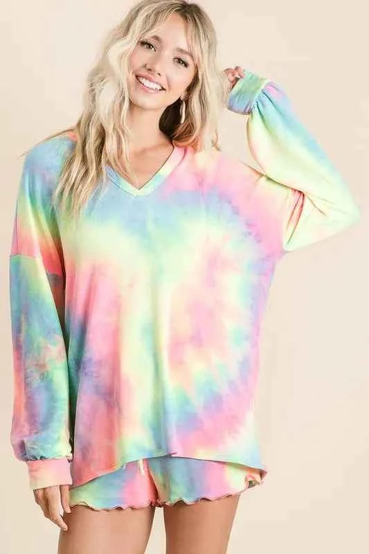 Tie Dye French Terry Top With Balloon Sleeves PASTEL TIEDYE e97e5c885e1447a79e270ebbb8ac38e0-Max-Origin