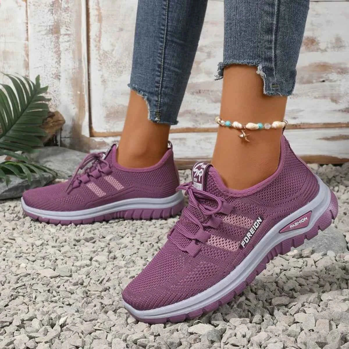 Lace Up Breathable Mesh Athletic Purple e988263b0f284cb39ed71684fa3ae1b2-Max-Origin