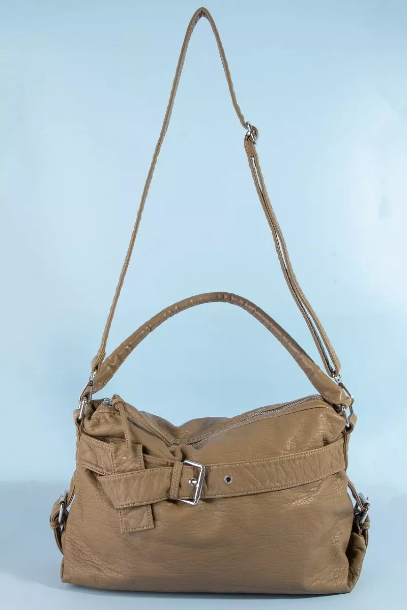 Fame Buckle Strap Detail Leather Handbag e9abc23f37e943ffb66b41eda3c551f0-Max-Origin