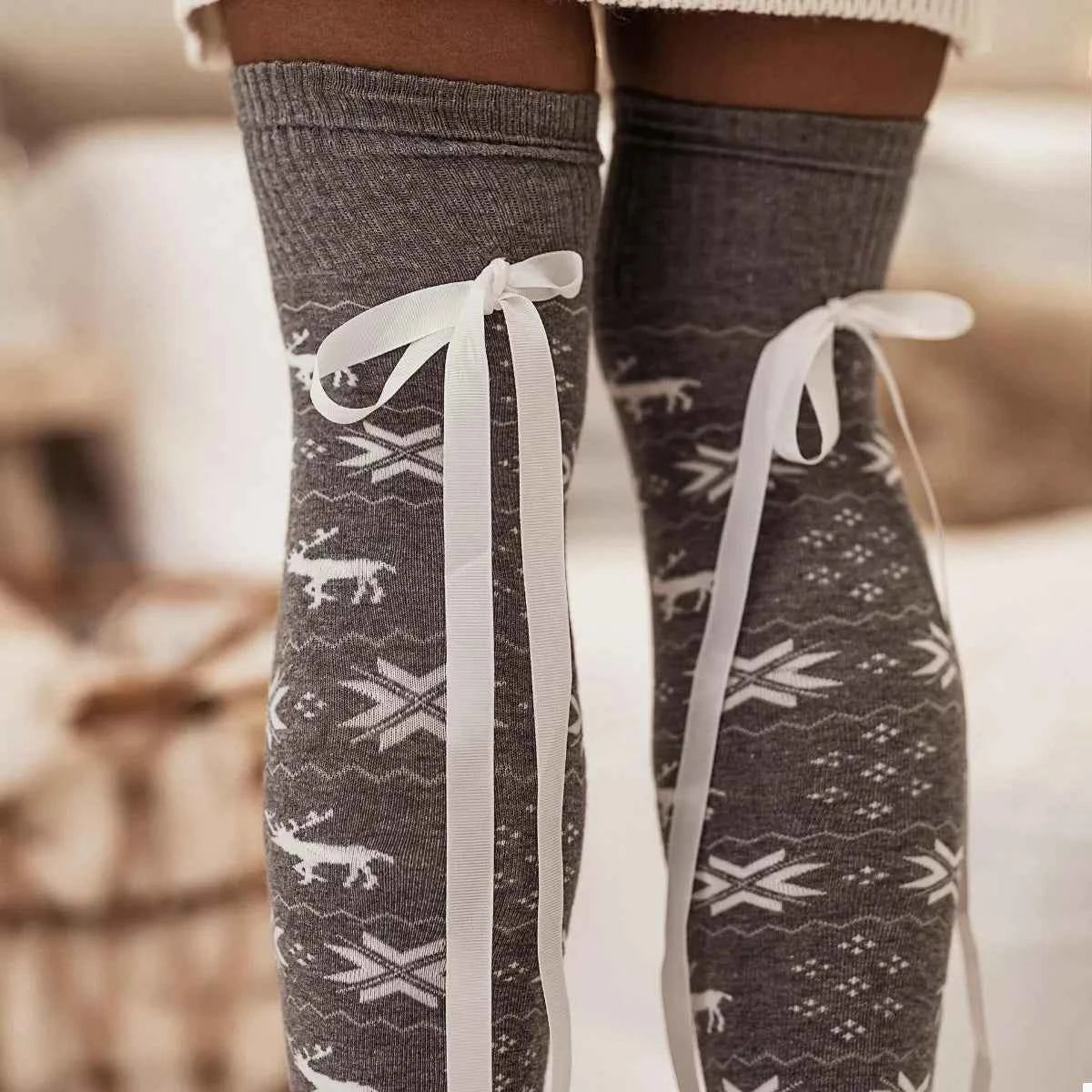 Christmas Bow Knee-High Socks e9b198f1-0c3a-43cb-bb35-3d9b2a6ac094-Max-Origin