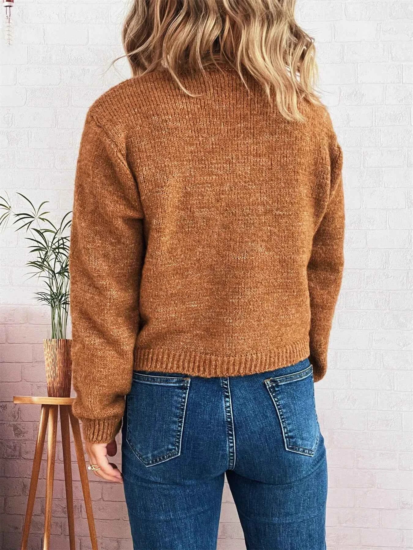 Button-Up Ribbed Hem Cardigan with Chest Pocket e9c66d42d355419782c6a4a59dd3f327-Max-Origin