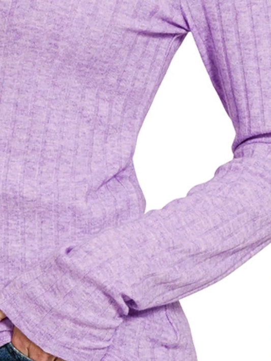 Ribbed Long Sleeve Round Neck T-Shirt e9cfdc82-70ad-412e-831d-6df3120b746a-Max-Origin