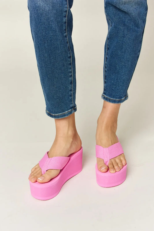 WILD DIVA Open Toe Platform Wedge Sandals e9d6ad54-3ecb-49c4-ae52-b3bed249d010-Max