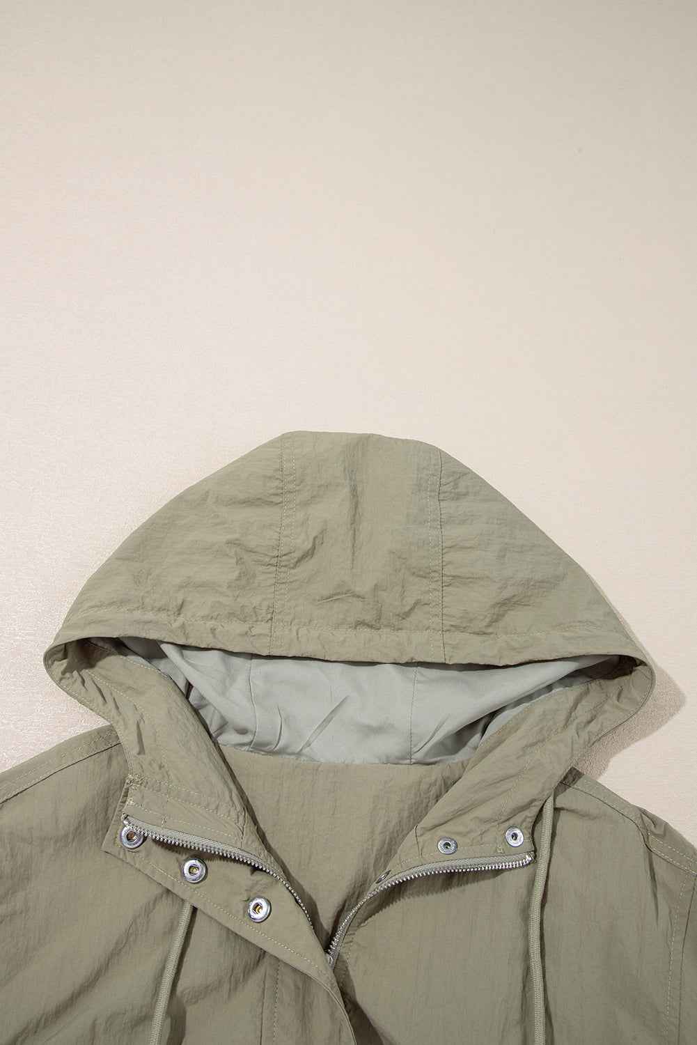 Laurel Green Zipped Pocket Cropped Hooded Utility Jacket ea00000f654650ee