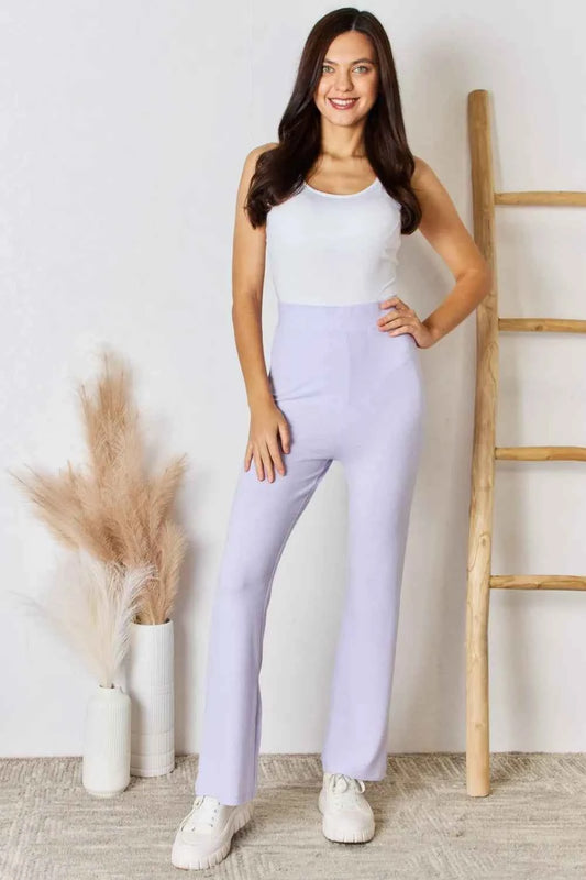 Full Size High Waist Ultra Soft Knit Flare Pants ea068cbc-b2ed-4086-a30d-6d7b6df7c2e5-Max