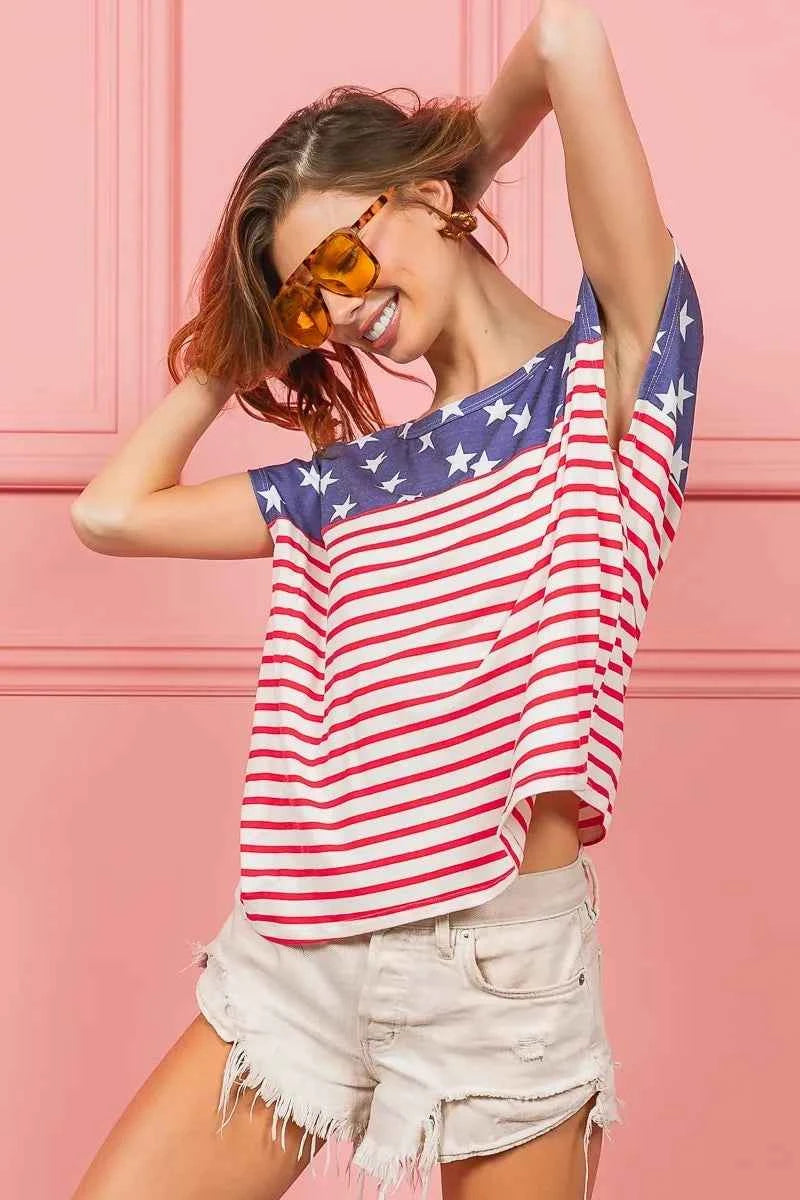 BiBi Star Rpinted with Stripe Combo Top ea06f831d0674de785182d80fcfabdf7-Max-Origin