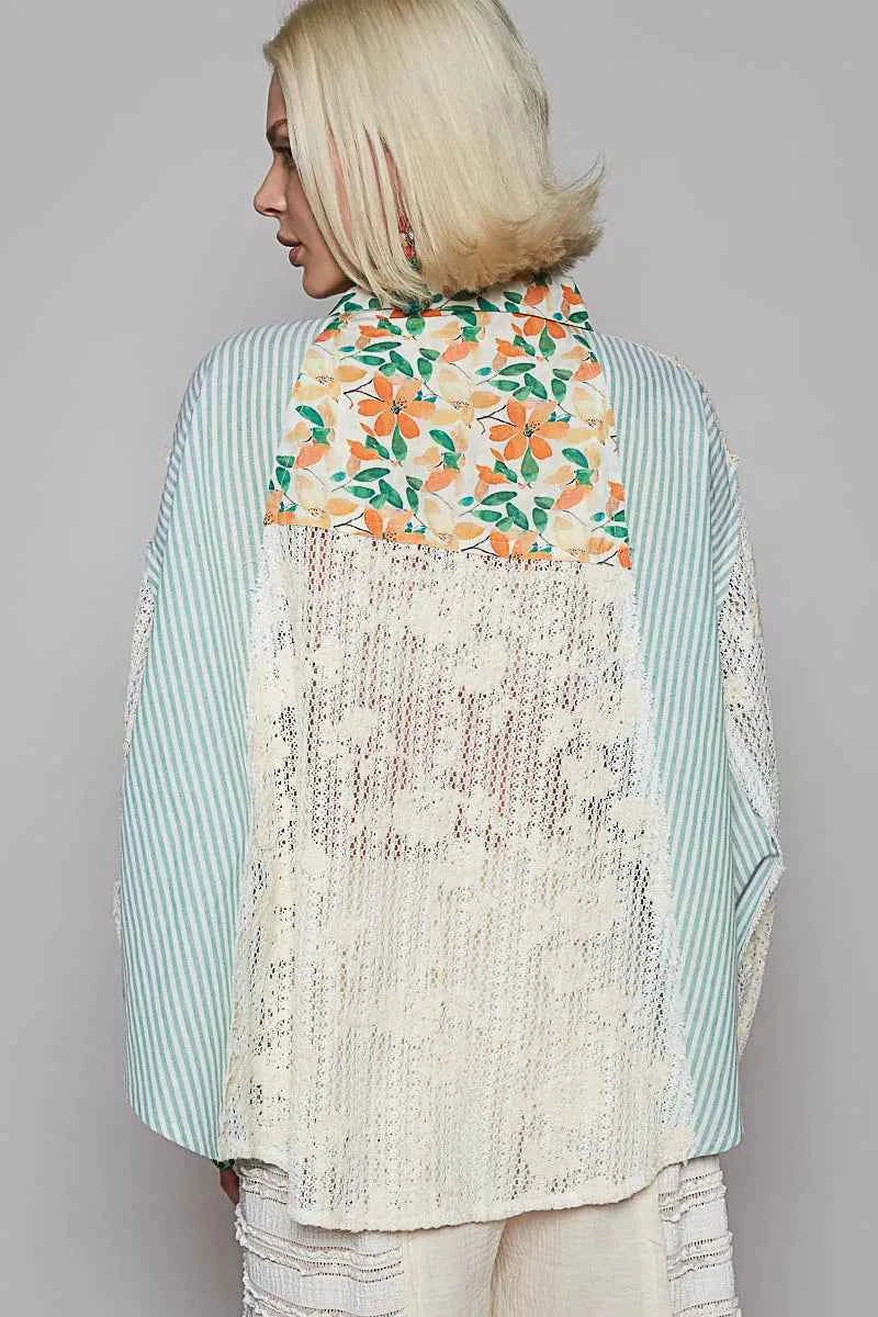 POL Lace Long Sleeve Shirt with Floral and Striped Pattern ea233e68-b702-4c09-b013-85393f52cf53-Max-Origin