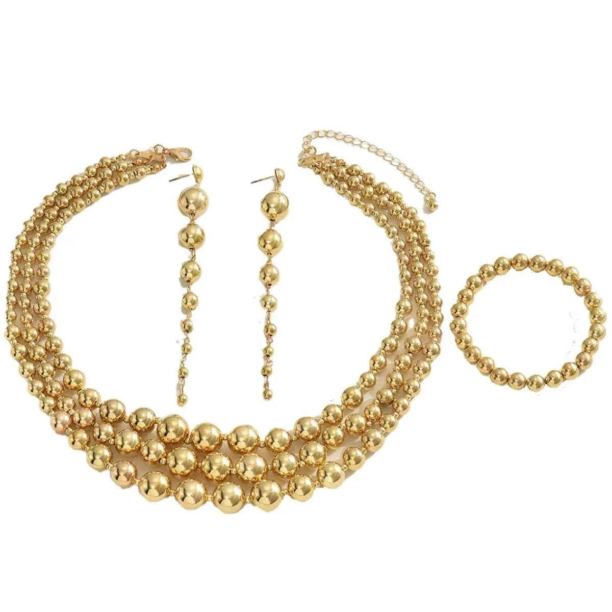 18K Stainless Steel Beaded Multi-Layered Necklace Bracelet Earrings Jewelry Set ea3b56e7-acf9-4816-98a5-72baef659178-Max-Origin