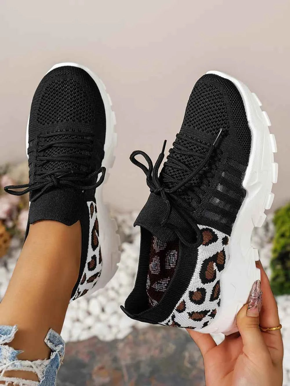 Cutout Leopard Lace Up Mesh Athletic ea71c333-f282-4a33-b5db-d34b25b1397e-Max