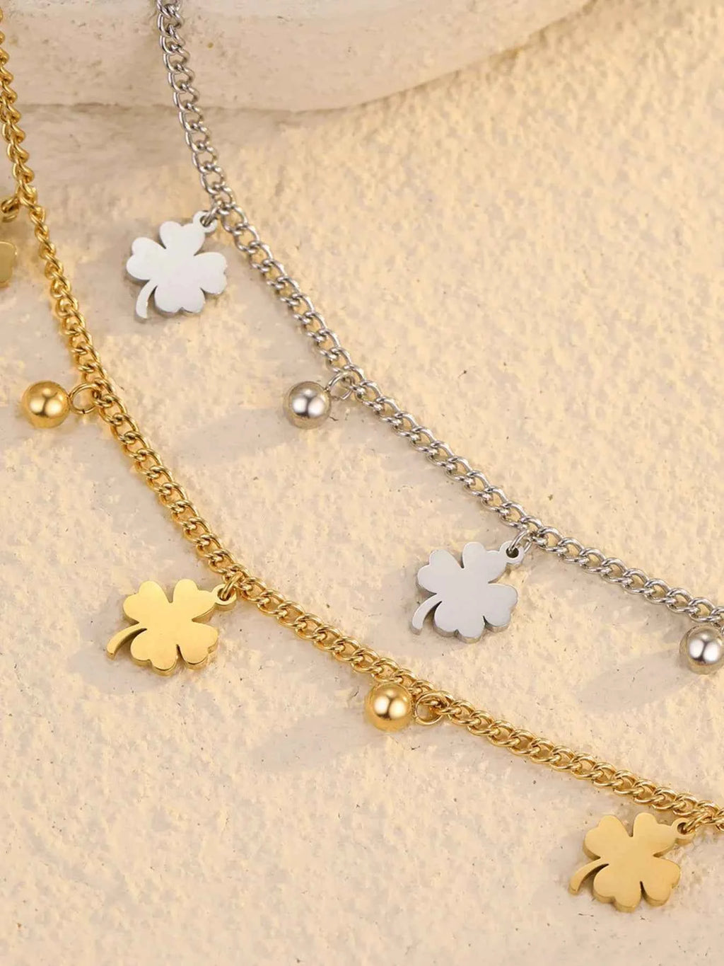 Stainless Steel Four Leaf Clover Bracelet ea78d046-fd90-46b1-a3af-030b0aed1738-Max-Origin