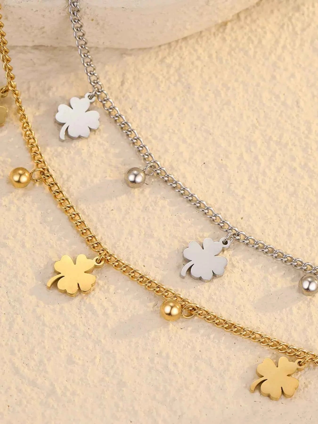 Stainless Steel Four Leaf Clover Bracelet ea78d046-fd90-46b1-a3af-030b0aed1738-Max-Origin