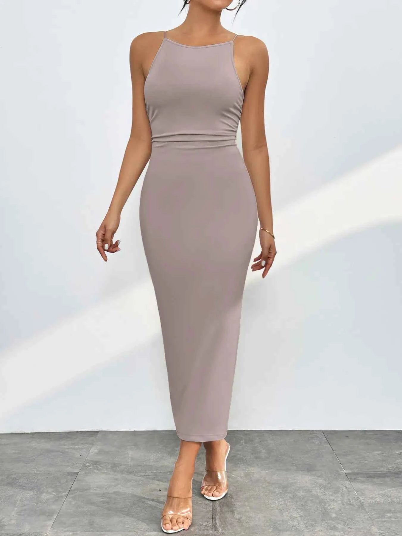 Spaghetti Straps Midi Bodycon Dress ea7e6a64-108a-43b9-8007-f45b0d376945-Max-Origin