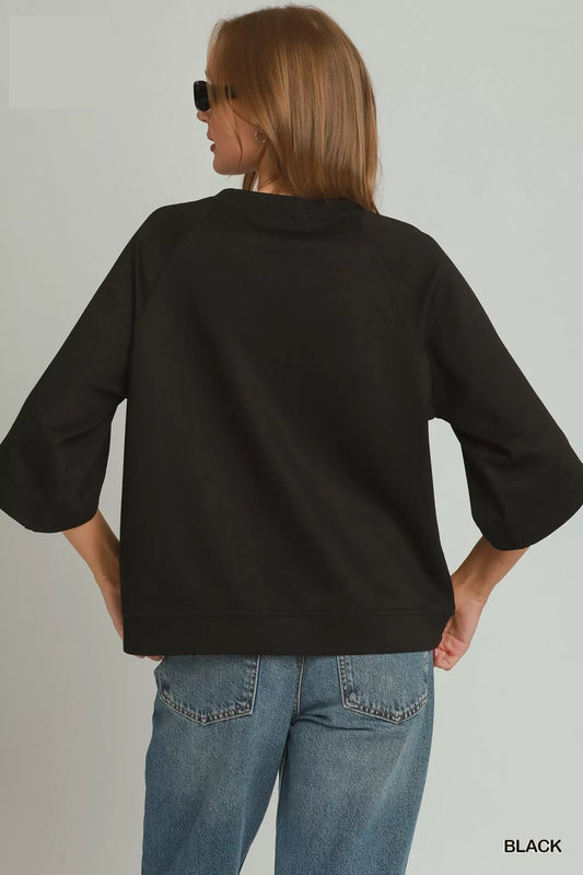 LuxeKnit Round Hem Raglan Sleeve Top - Lightweight Basic Style ea84fbe3-032b-4e99-8fa9-05c2c29b95f9-Max-Origin