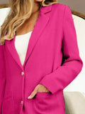 BiBi Single Breasted Blazer with Patch Pockets FUCHSIA ea88ce75-2af2-4e76-98cf-4cb77bc1c321-Max-Origin