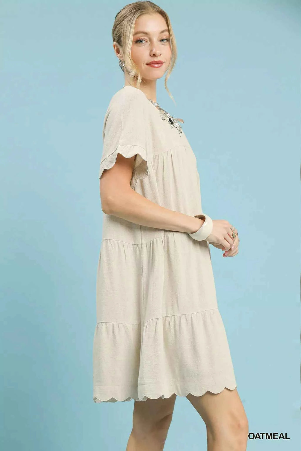 Umgee Linen Tiered Babydoll Dress with Ruffle Sleeves ea8a9c4f-1b8d-496f-b189-bfe4fc56a2e6-Max-Origin