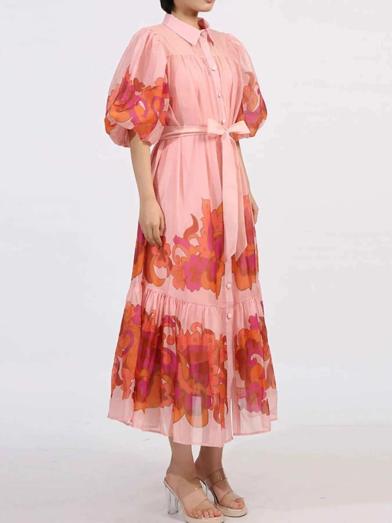 Button Front Puff Sleeve Dress ea975a89-4104-43b1-9ef4-0d3d25073476-Max-Origin