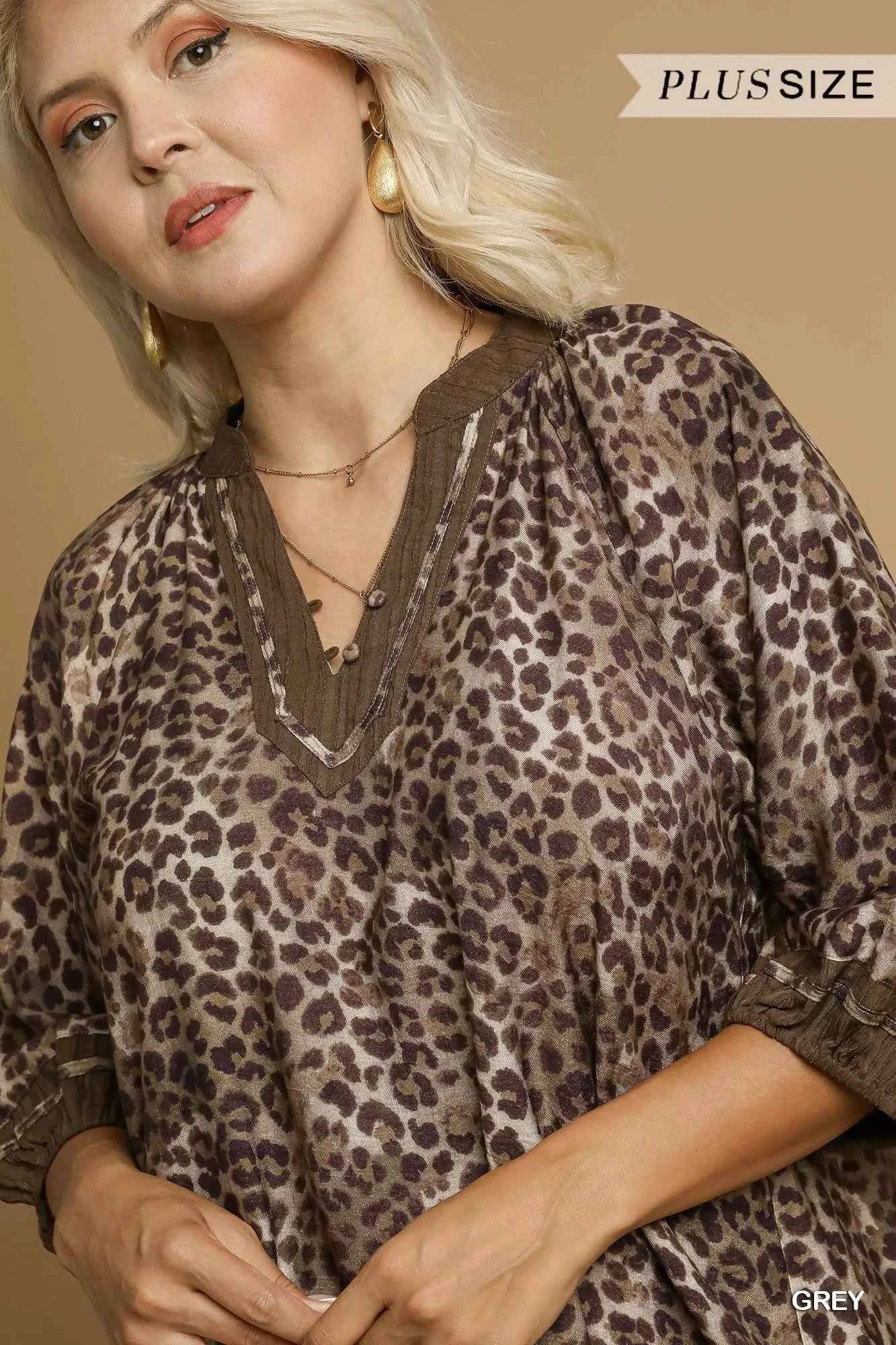 Umgee Full Size Leopard Print Mini Dress with Contrast Trim Plus Size ea98c871-77d5-449c-be16-f31448d02e06-Max-Origin