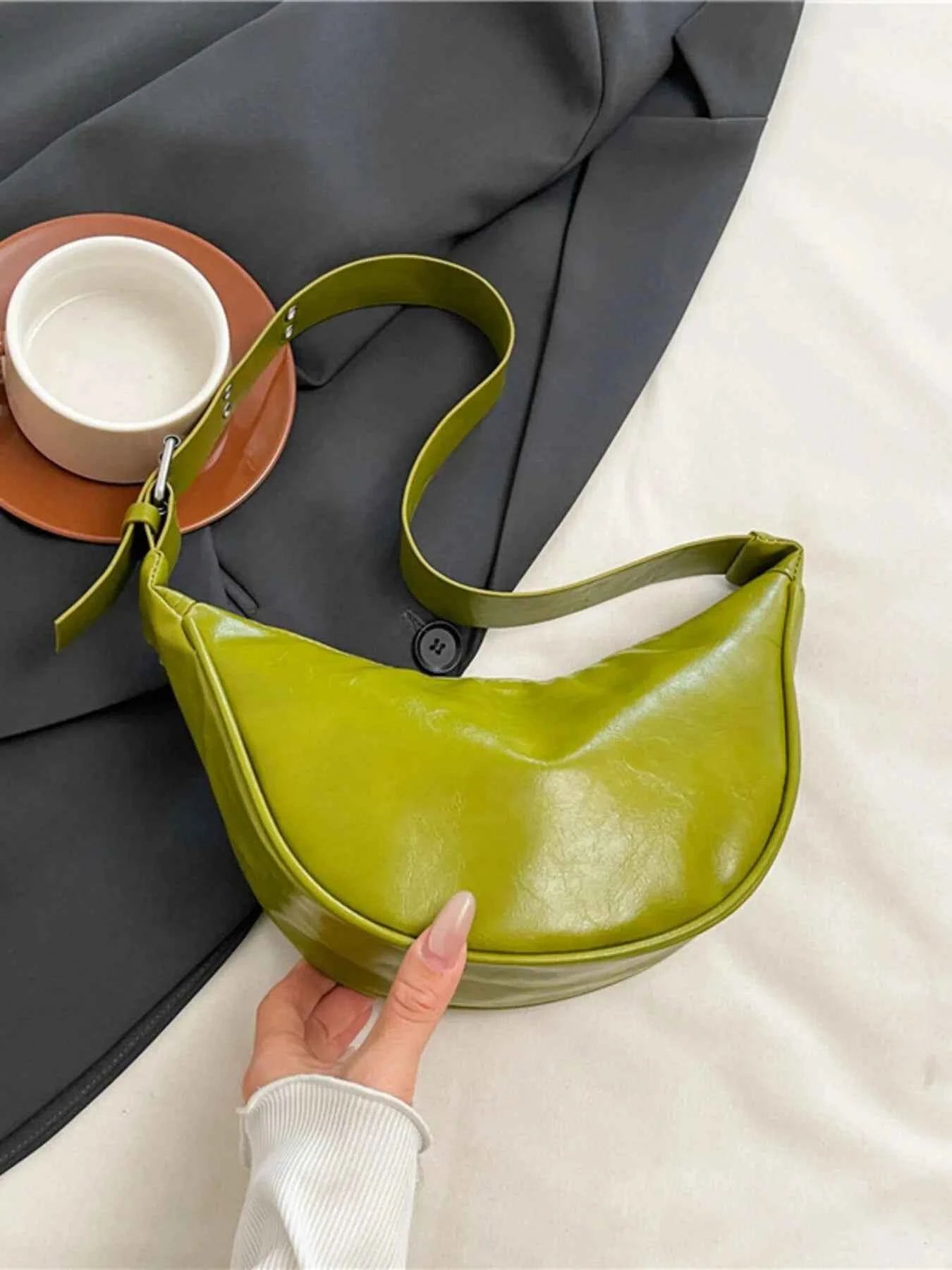 Adjustable Strap Shoulder Bag Green One Size eaa24855-15bc-4703-a866-607d560d8844-Max-Origin