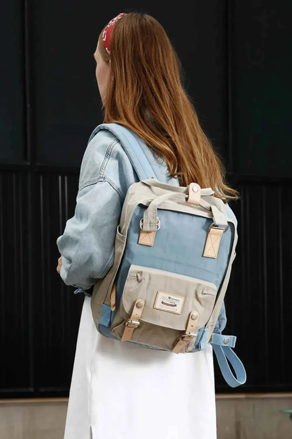 Himawari Contrast Waterproof Nylon Backpack Bag eaa929a6-38ea-4602-b6fe-3f1097cb1585-Max