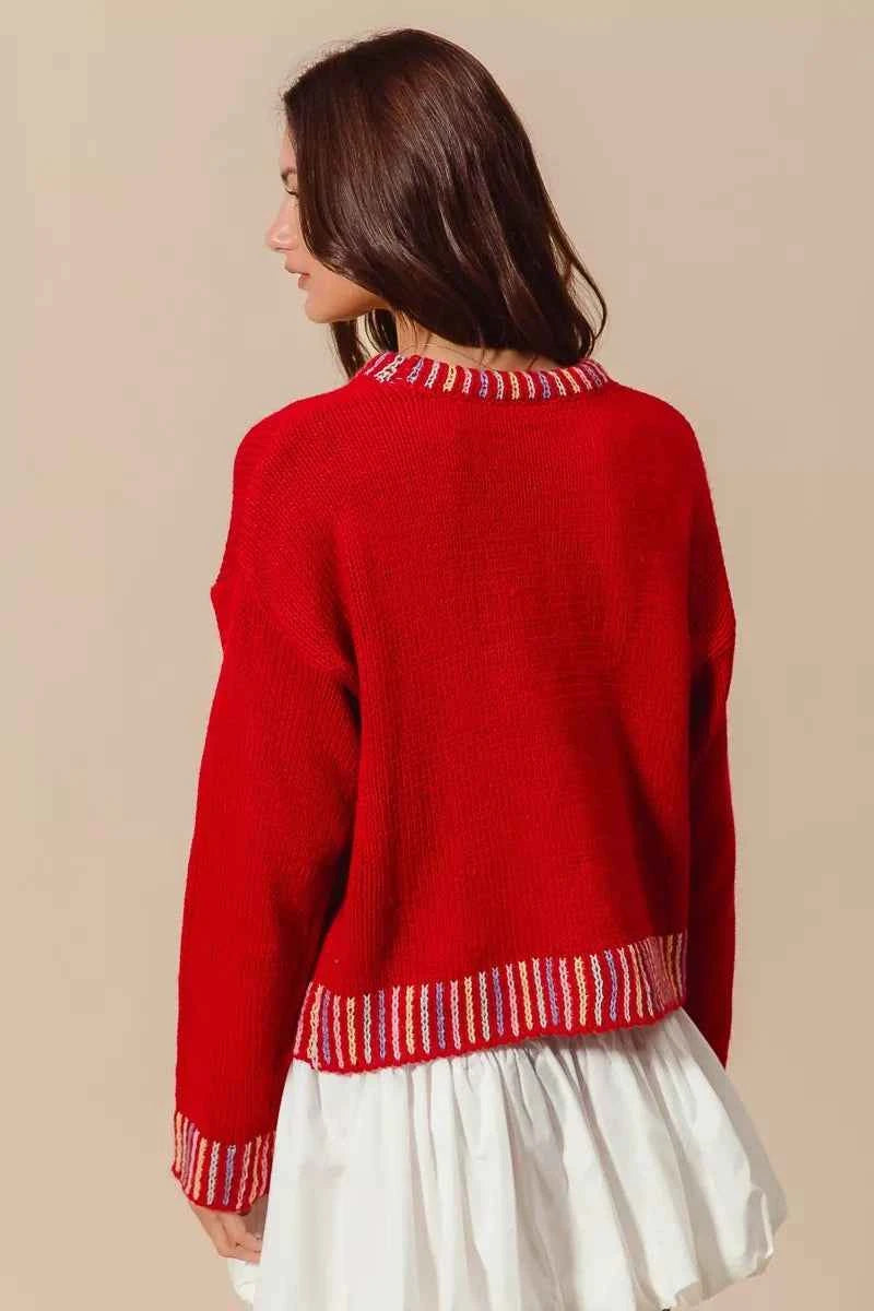 SO ME Merry Lettering Embroidered Christmas Sweater eac6fa80bfa54d5993e8e9cec8fa43d9-Max-Origin