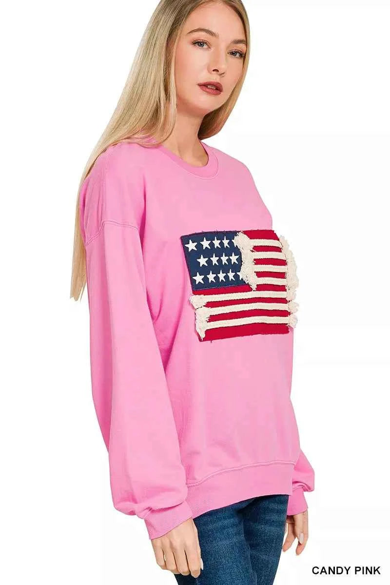 Zenana French Terry American Flag Pullover ead02db3f8f54426afd08fbe5db645f6-Max-Origin