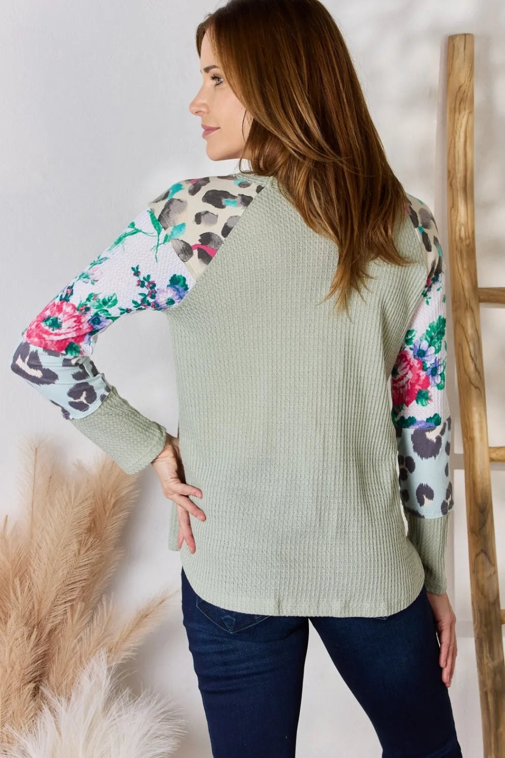 Hailey & Co Full Size Printed Round Neck Blouse eadce440-537c-4dd0-a61a-3739c750c022-Max