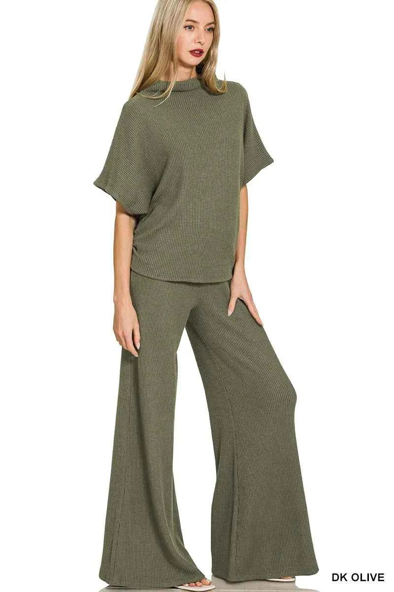 Zenana Mock Neck Top and Pants Sweater Set DK OLIVE eae0faede324493786b3fe4319c0e858-Max-Origin