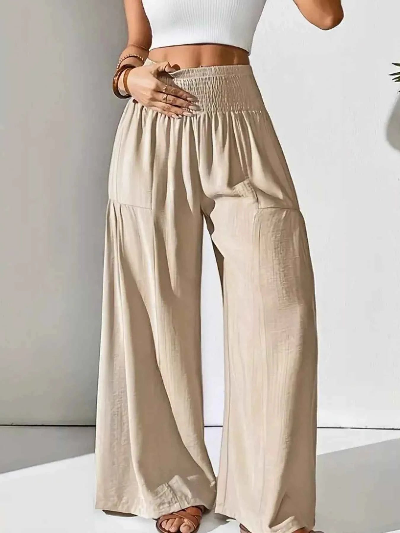 Smocked Waist Wide Leg Pants eafb71ba-b017-408a-abed-bd0abb5f3809-Max-Origin