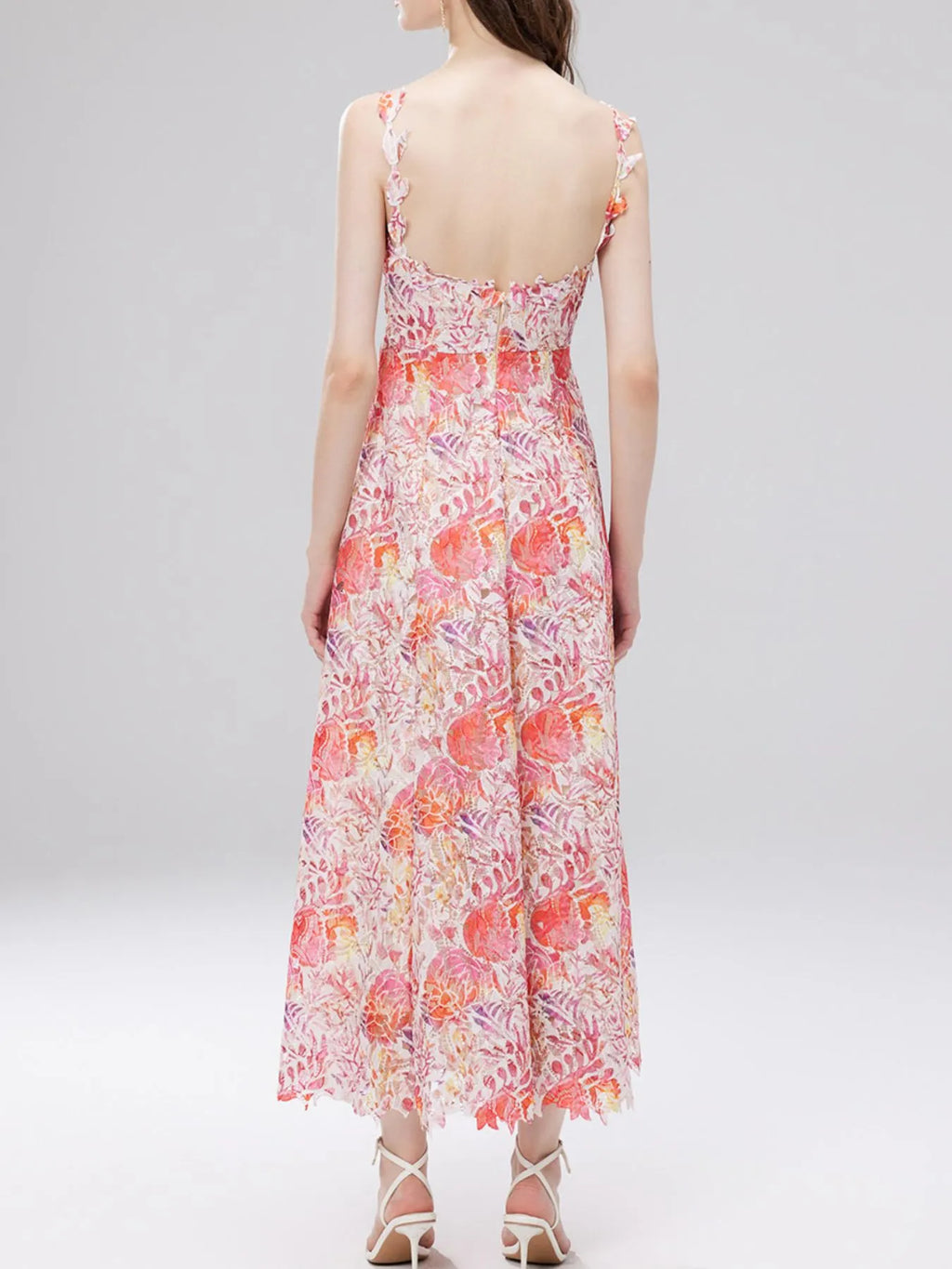Floral Lace Sleeveless V-Neck Midi Dress eb06fab4-88d3-408a-a5a9-41c2a22f878b-Max-Origin