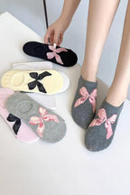 Pink Bow Print Boat Socks eb16f4718e13ac04