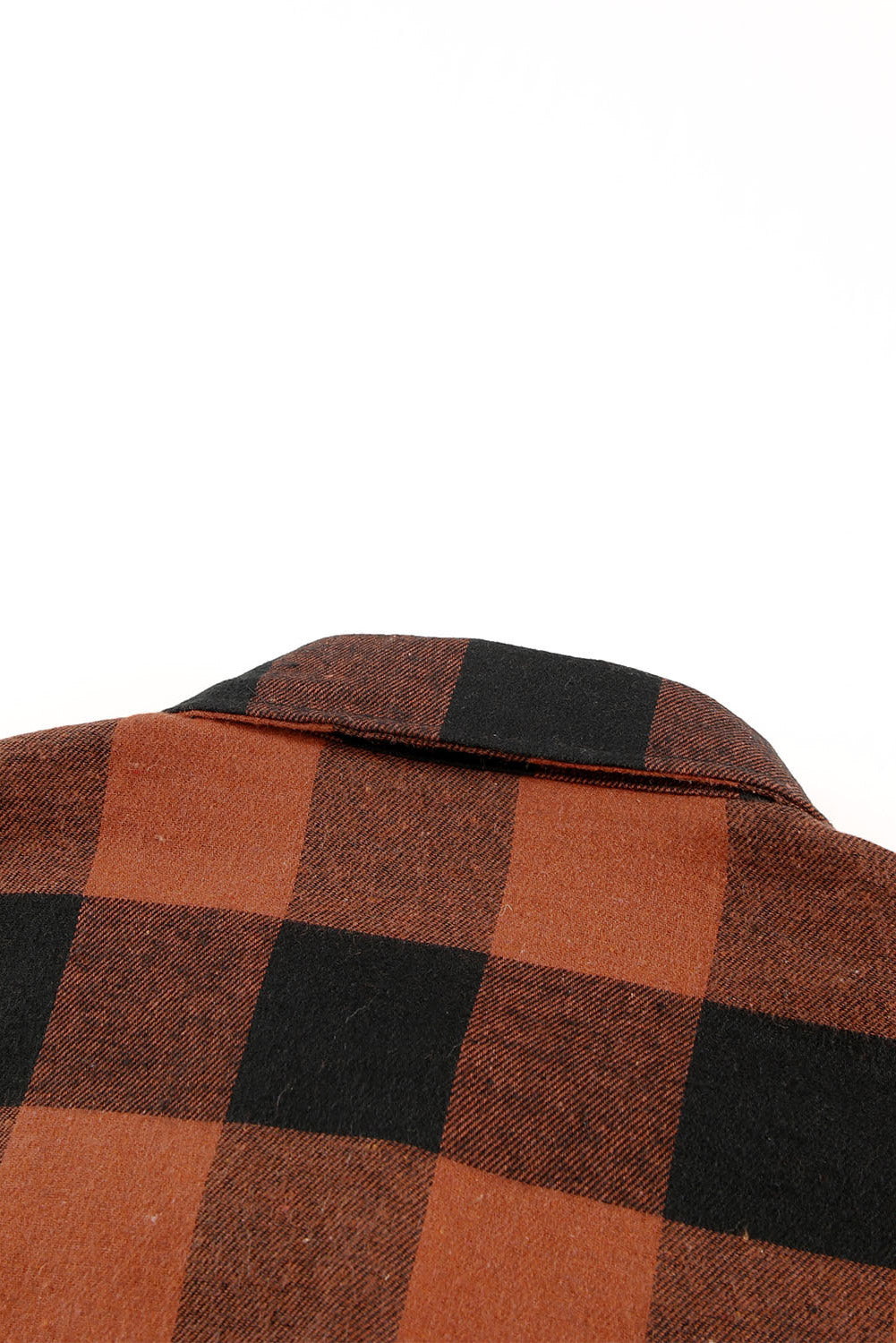 Brown & Black Plaid Collared Botton Down Long Shirt Shacket eb2329722c00f0db