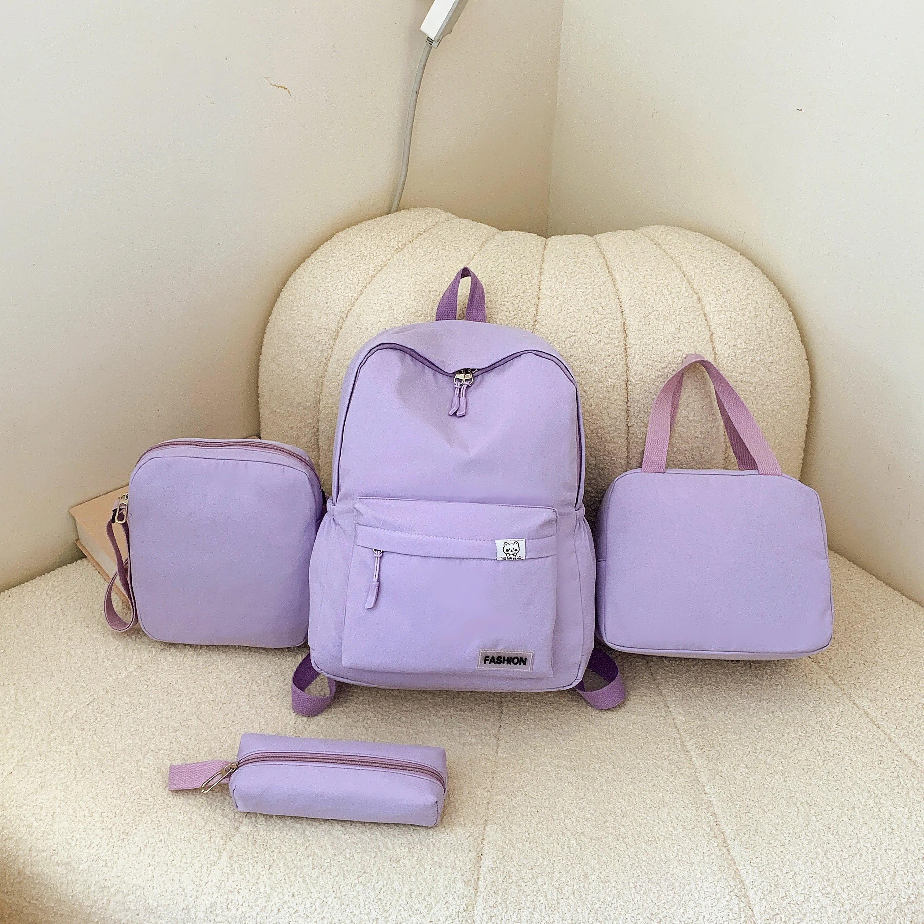 4-Piece Canvas Bag Set Purple onesize eb2334fe699740f287ea1710eee8d986-Max-Origin
