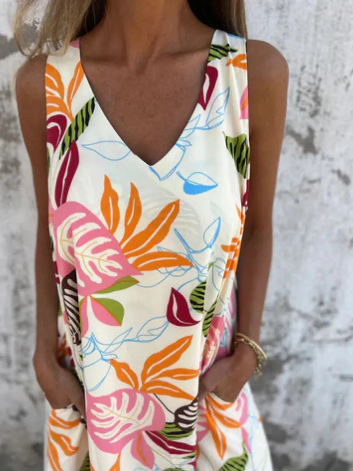 Full Size Printed V-Neck Sleeveless Dress Plus Size eb281d6c-fea9-43af-afb0-4d8c0fb52eb9-Max-Origin